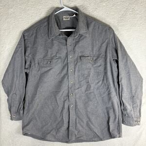 Five Brother Chamois Shirt Mens 2XLT Tall Gray Flannel Shacket Front Pockets